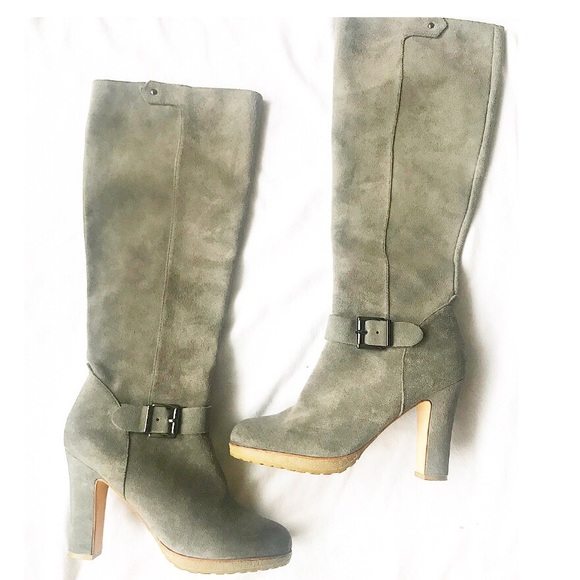 Talbots Shoes - Talbots tall grey suede boots size 8.5